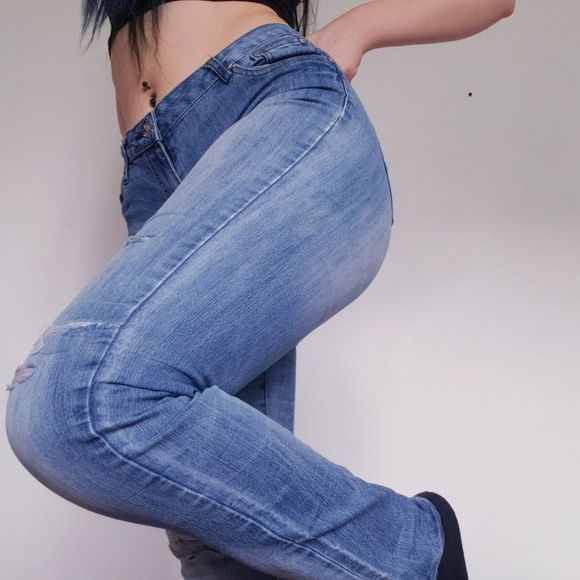 Seductions FD Low Waisted Straight Leg Jeans - Picture 3 of 16